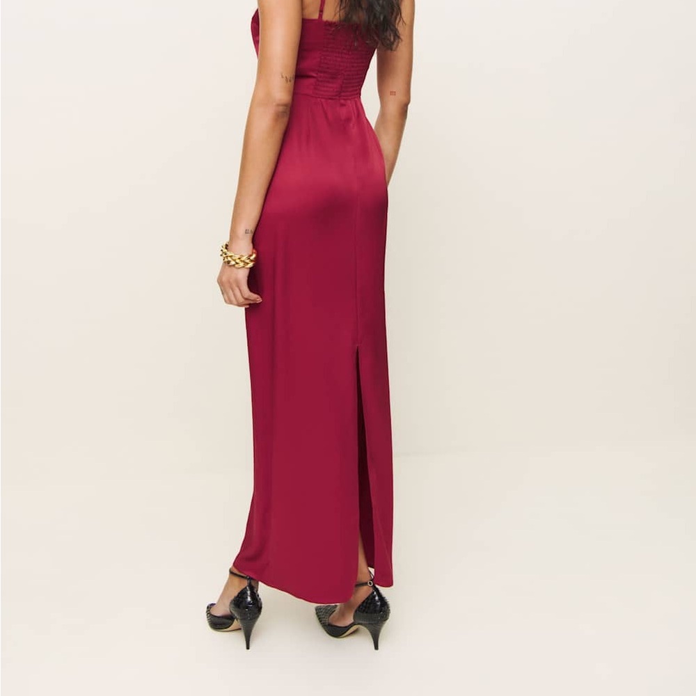Reformation Frankie Satin Dress Red - Size 0